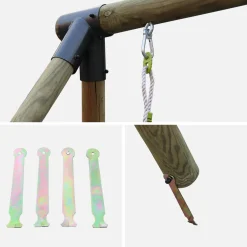 Altalene da giardino con scivolo, 6 posti