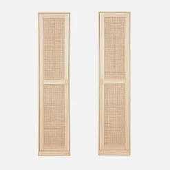 Armadio spogliatoio in legno e canna, 1 anta, 5 ripiani