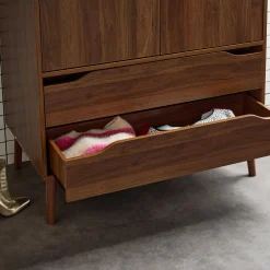Armadio vintage in decorazione legno, 2 ante