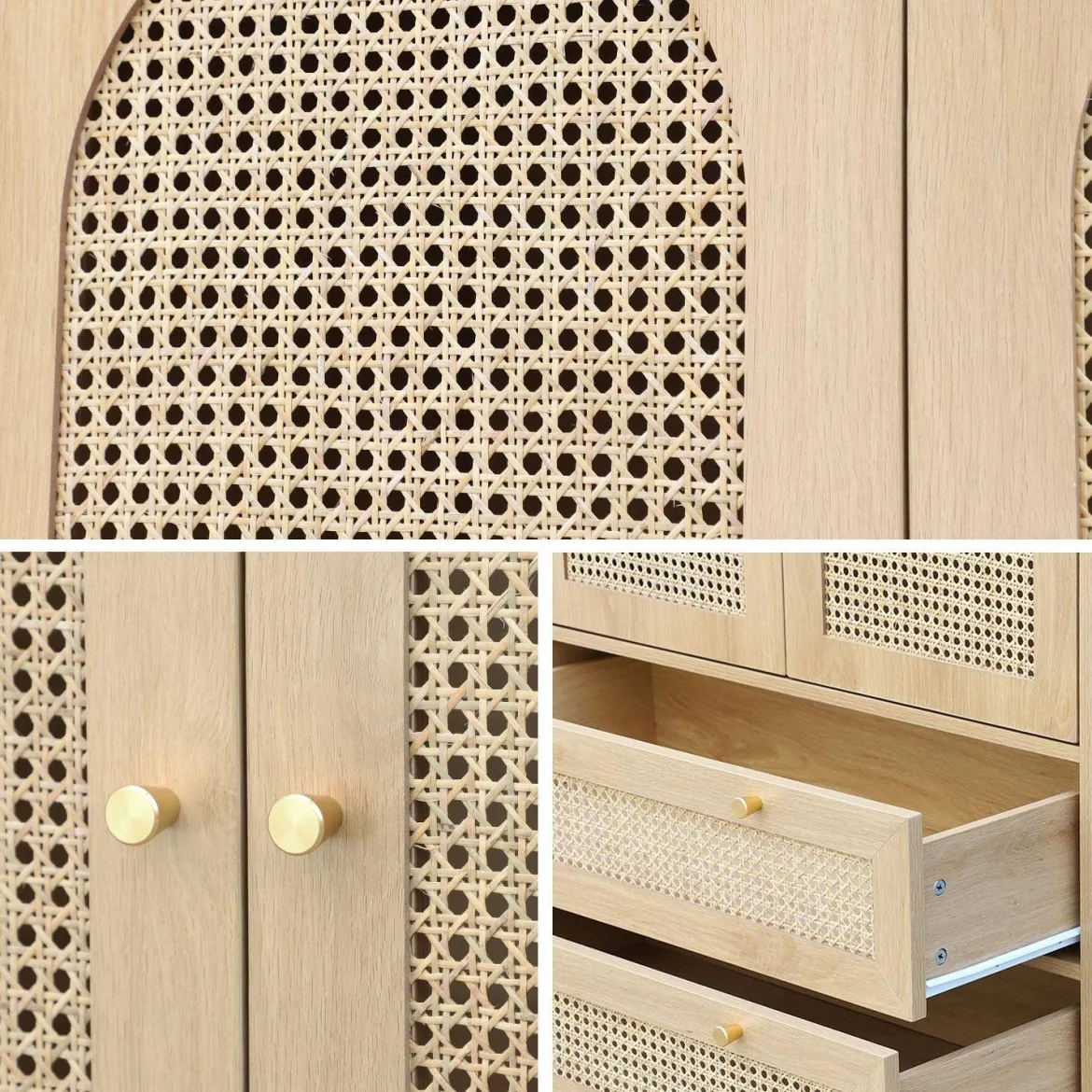 Armadio a due ante e due cassetti in legno