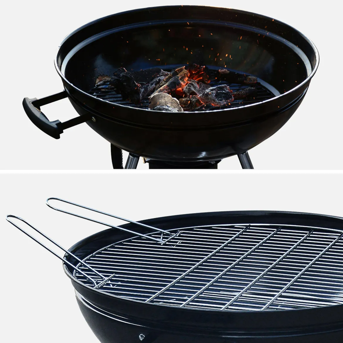Barbecue a carbonella con valigetta per utensili