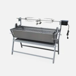Barbecue a carbonella con girarrosto elettrico regolabile