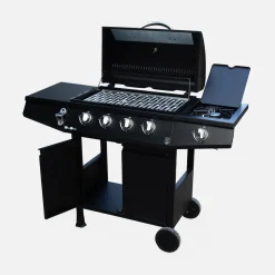 Barbecue a gas a 4 bruciatori con fuoco laterale
