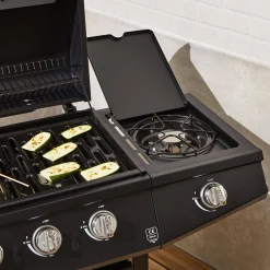 Barbecue a gas a 4 bruciatori con fuoco laterale