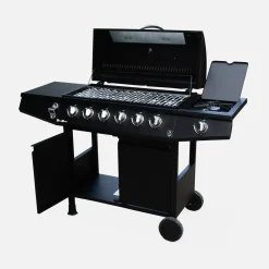 Barbecue a gas a 6 bruciatori con fuoco laterale