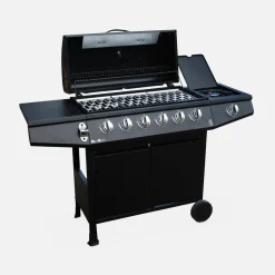 Barbecue a gas a 6 bruciatori con fuoco laterale