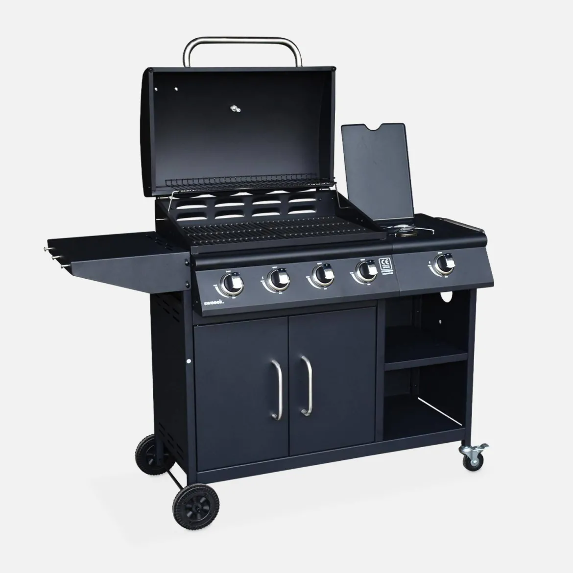 Barbecue a gas a 5 fuochi con 1 bruciatore laterale