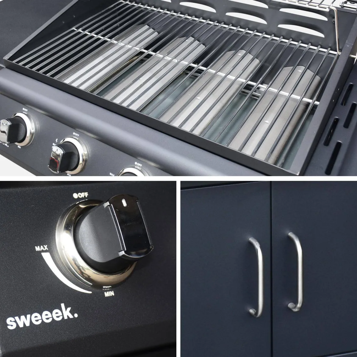 Barbecue a gas a 5 fuochi con 1 bruciatore laterale