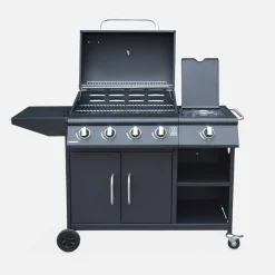 Barbecue a gas a 5 fuochi con 1 bruciatore laterale