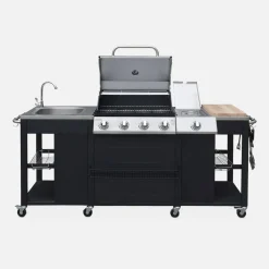 Barbecue a gas a 5 fuochi con 1 bruciatore laterale