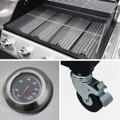 Barbecue a gas a 5 fuochi con 1 bruciatore laterale