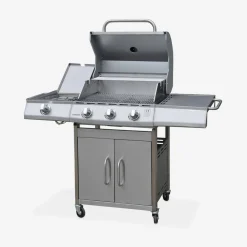 Barbecue a gas con 4 bruciatori di cui 1 laterale