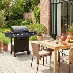 Barbecue a gas con 3 bruciatori e 1 bruciatore laterale
