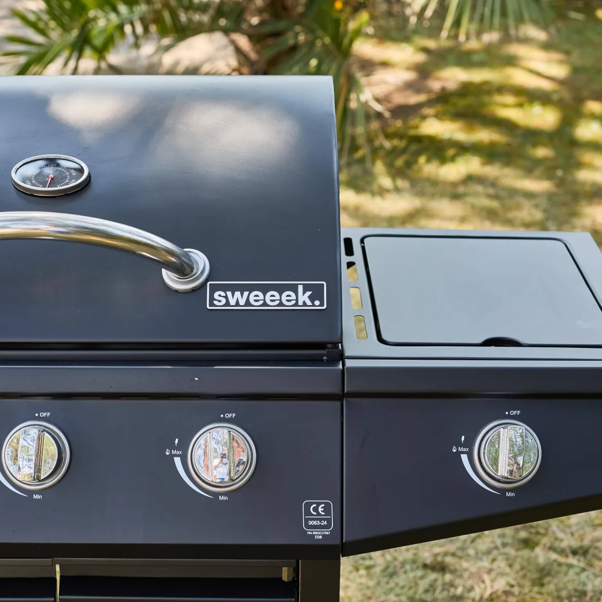 Barbecue a gas con 3 bruciatori e 1 bruciatore laterale