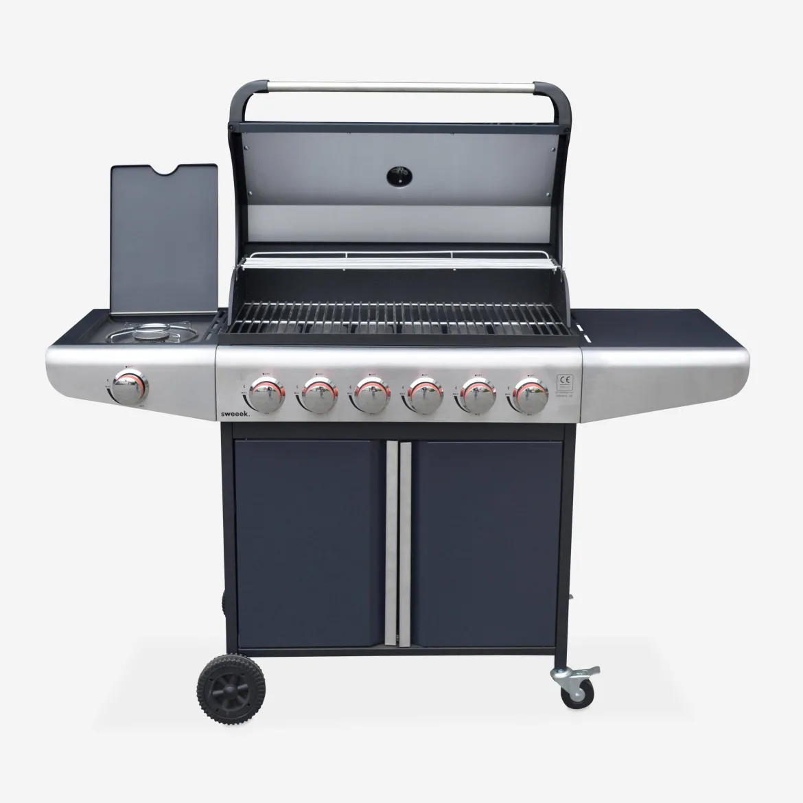 Barbecue a gas con 6 bruciatori + 1 laterale