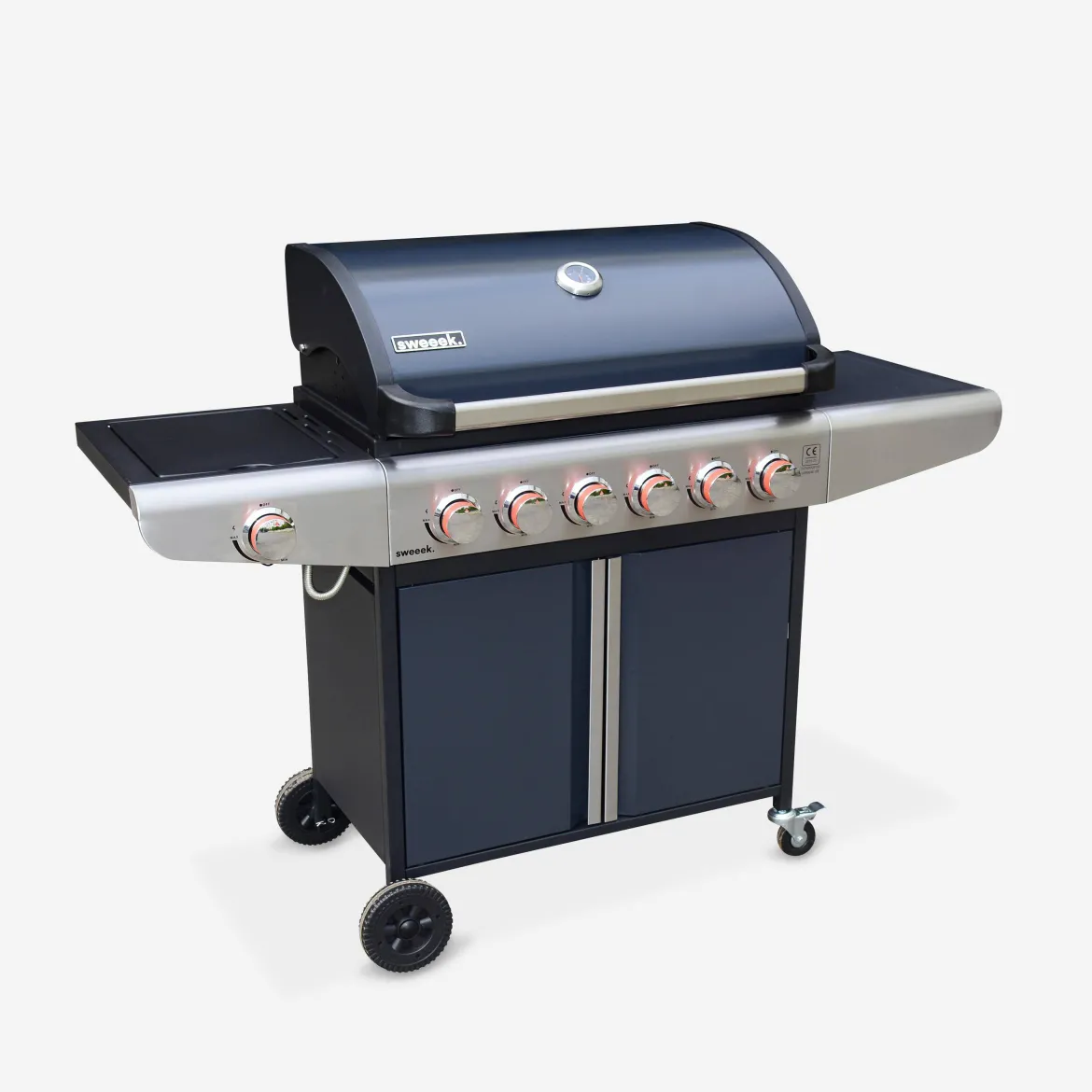 Barbecue a gas con 6 bruciatori + 1 laterale