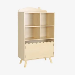 Biblioteca per bambini in legno di pino 2 porte e 4 scaffali