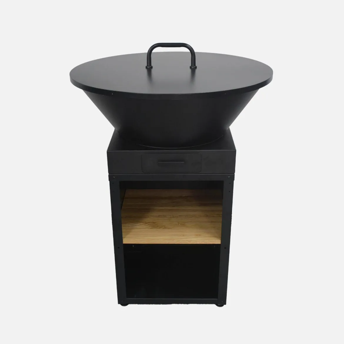 Braciere barbecue con vano portalegna e coperchio, Ø81,5cm