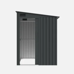 Capanno da giardino addossabile in acciaio 2,91m² con porta scorrevole e kit di ancoraggio