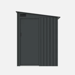 Capanno da giardino addossabile in acciaio 2,91m² con porta scorrevole e kit di ancoraggio