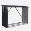 Capannone da giardino in acciaio zincato per legna, 80x215x155cm