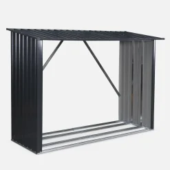 Capannone da giardino in acciaio zincato per legna, 80x215x155cm