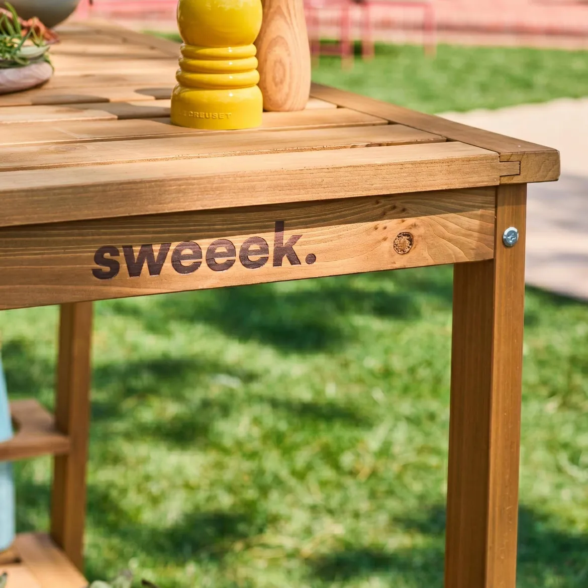 Carrello da cucina da esterno in legno di abete, 95cm