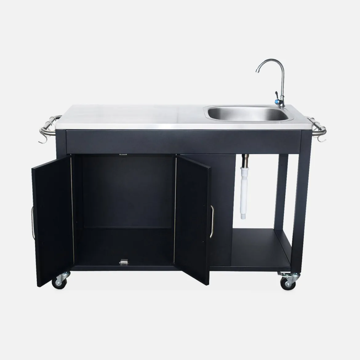 Carrello da cucina da esterno in acciaio