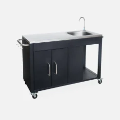 Carrello da cucina da esterno in acciaio