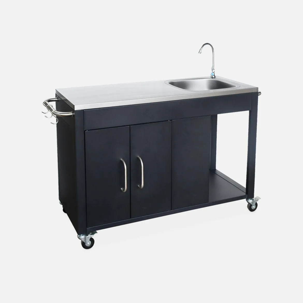 Carrello da cucina da esterno in acciaio