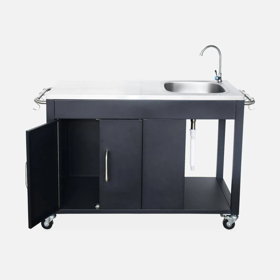 Carrello da cucina da esterno in acciaio