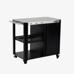 Carrello da cucina da esterno in acciaio con tavolino pieghevole, 94.5cm
