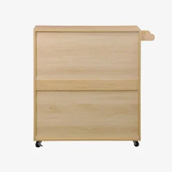 Carrello da cucina in legno decorato con 1 cassetto, 80cm