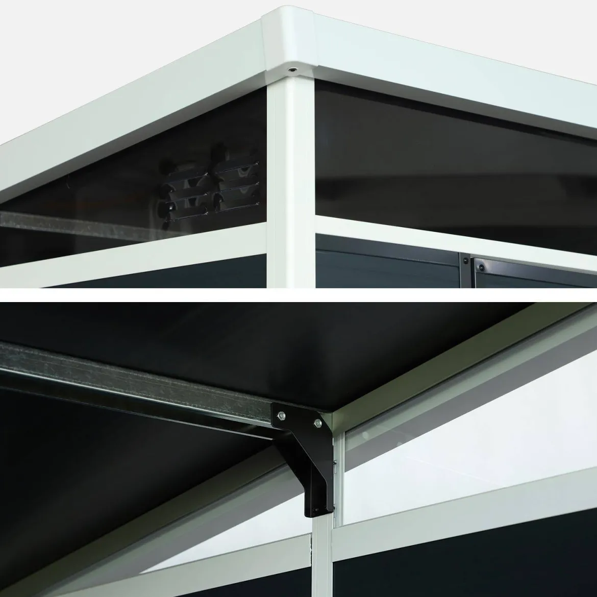 Casetta da giardino in plastica con struttura in alluminio, 4.55m²