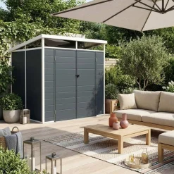 Casetta da giardino in plastica con struttura in alluminio, 4.55m²