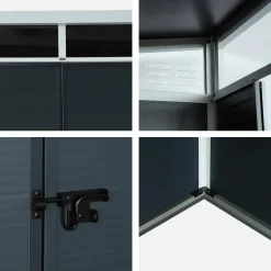 Casetta da giardino in plastica con struttura in alluminio, 4.55m²
