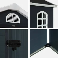 Casetta da giardino in plastica, struttura in alluminio, 1.39m²