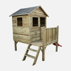 Casetta per bambini in legno di pino su palafitte 2m²