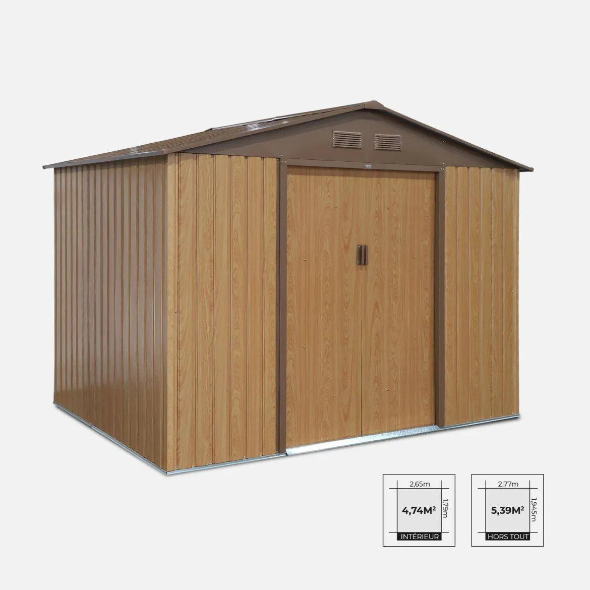 Casetta da giardino in metallo con kit di ancoraggio, 5.9m²