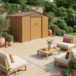 Casetta da giardino in metallo con kit di ancoraggio, 5.9m²