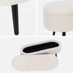 Cassapanca con rivestimento bouclé