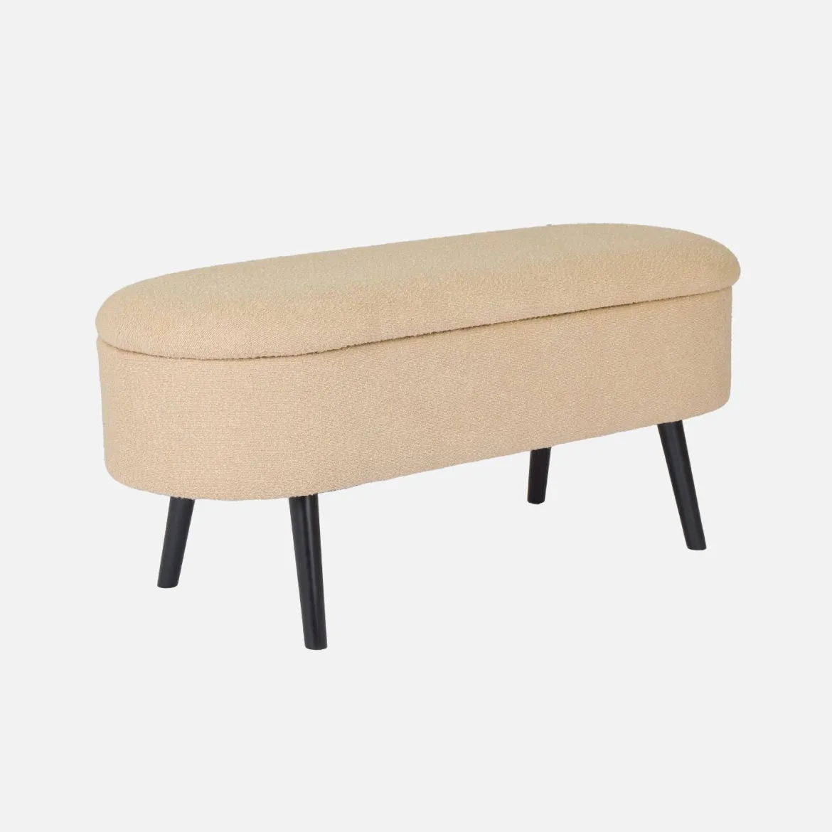 Cassapanca con rivestimento bouclé