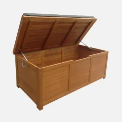 Cassapanca da giardino in legno con maniglie, 200L
