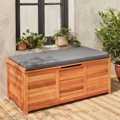 Cassapanca da giardino in legno con maniglie, 200L