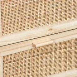 Cassettiera con effetto canna e legno a 3 cassetti