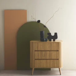 Cassettiera decorata con righe 3 cassetti