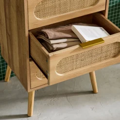 Cassettiera decorata legno con 4 cassetti