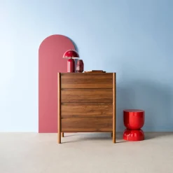 Cassettiera decorativa in legno 4 cassetti