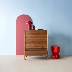 Cassettiera decorativa in legno 4 cassetti