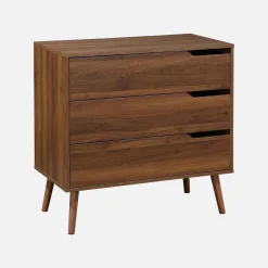 Cassettiera effetto legno di noce, 3 cassetti